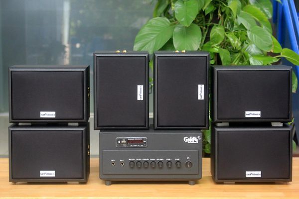 [Diện tích 120m2] A384PU-2K Goldsound 380w + 6 loa Goldsound ngoài trời V101-NT - 15w, loa được thiết kế riêng cho quán, bật lớn không tạp âm, không bao gồm công lắp đặt, bảo hành 12 tháng