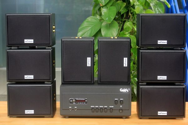 [Diện tích 160m2] A907PU-2K Goldsound 900w + 8 loa Goldsound ngoài trời V101-NT - 15w, loa được thiết kế riêng cho quán, bật lớn không tạp âm, không bao gồm công lắp đặt, bảo hành 12 tháng