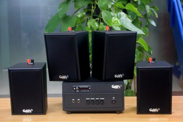 [Diện tích 80m2] Amply A154PU_DA Goldsound 150w + 4 loa Goldsound V25C_DA - 25w, loa được thiết kế riêng cho quán, bật lớn không tạp âm, miễn phí công lắp đặt, bảo hành dài hạn 5 năm.