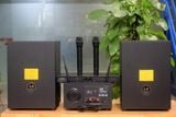 Dàn KARAOKE GOLD-230 (2 loa 230w + 1 amply 900w + 2 Micro không dây)