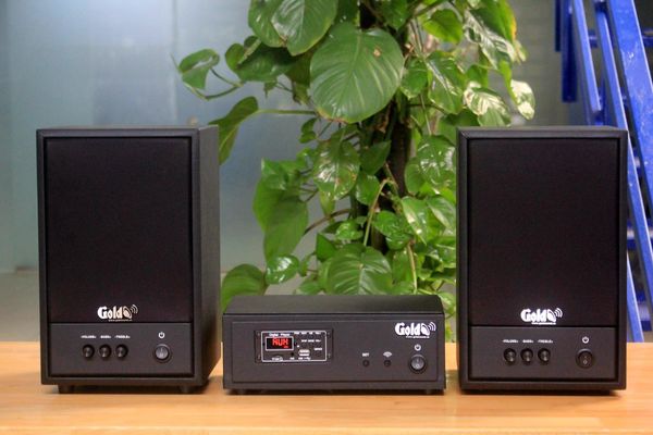 Dàn loa không dây treo tường: 01 amply A57 Goldsound + 2 loa không dây Goldsound V57 - 57w