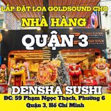 Loa Goldsound cho nhà hàng Densha Sushi - CN Quận 3, amply 4 kênh 800w, bluetooth 5.0, loa V130 - 130w, loa V12 - 12w, loa được thiết kế riêng cho quán, bật lớn không tạp âm, miễn phí công lắp đặt, bảo hành dài hạn 5 năm