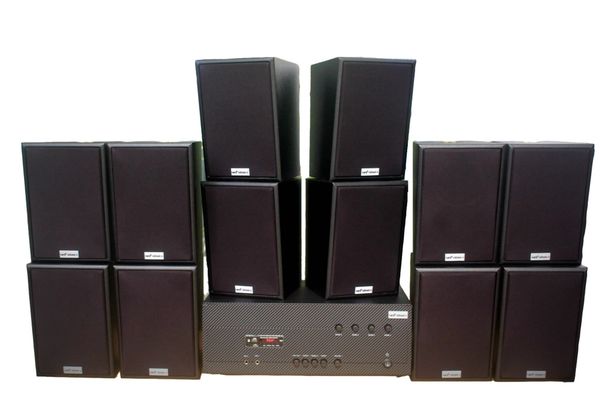 [Diện tích 240m2 + 04 Kênh] A384_SG-4K Goldsound 4 vùng âm lượng 800w + 12 loa Goldsound V55C_SG 55w, Amply 4 - 6 vùng âm lượng, loa được thiết kế riêng cho quán, bật lớn không tạp âm, miễn phí công lắp đặt, bảo hành dài hạn 5 năm.