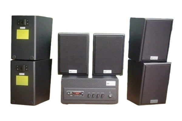 [Diện tích 120m2 + 2 Kênh] Amply A501_TH Goldsound 500w + 6 loa Goldsound V25C_TH 25w, loa được thiết kế riêng cho quán, bật lớn không tạp âm, miễn phí công lắp đặt, bảo hành dài hạn 5 năm.