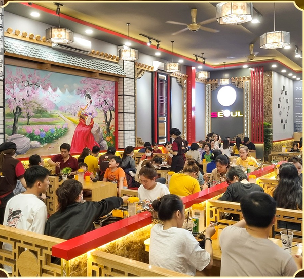 Lắp đặt âm thanh thông báo, phát nhạc nền tự động cho chuỗi Mì Cay Seoul tại Seoul Phú Mỹ, Amply 4 - 6 vùng âm lượng, loa vệ tinh thùng gỗ, miễn phí vận chuyển lắp đặt, bảo hành dài hạn 5 năm.