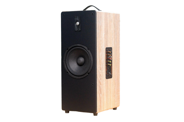 Loa di động D385P_TH, công suất 80w, pin 4 - 6h,  bass 20 cm, treble, bluetooth 5.0, cổng cắm Micro, cổng rca, khe usb, thiết kế loa thùng gỗ cao 63 cm, rộng 25 cm, sâu 31 cm. Bảo hành 12 tháng