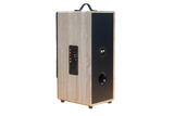 Loa di động D385P_TH, công suất 80w, pin 4 - 6h,  bass 20 cm, treble, bluetooth 5.0, cổng cắm Micro, cổng rca, khe usb, thiết kế loa thùng gỗ cao 63 cm, rộng 25 cm, sâu 31 cm. Bảo hành 12 tháng