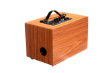 Loa di động D99P_DA, công suất 50w, pin 8 - 12h, bass 4 inch, 1 treble, bluetooth 5.0, 2 cổng cắm Micro, cổng rca, khe usb, thiết kế loa thùng gỗ cao 20 cm, rộng 32 cm, sâu 20 cm. Bảo hành 12 tháng