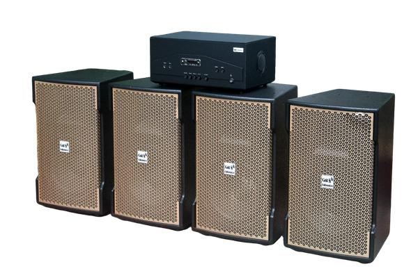 [Diện tích 160m2 + 02 Kênh] A928_DA Goldsound 2 vùng âm lượng 1500w + 4 loa Goldsound V238_DA Gold 238w, loa được thiết kế riêng cho quán, bật lớn không tạp âm, miễn phí công lắp đặt, bảo hành dài hạn 5 năm.