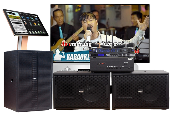 Dàn Karaoke kinh doanh K90 Goldsound (Loa V258PU-KA, Cục đẩy A958PU-2K, Cục đẩy 1200w, JBL KX180, Micro SLS S800,...)