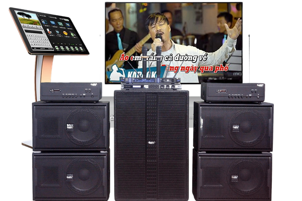 Dàn Karaoke kinh doanh K110 Goldsound (Loa V258PU-KA, Cục đẩy A958PU-2K, A957PU-1K, JBL KX180, Micro SLS S800,...)