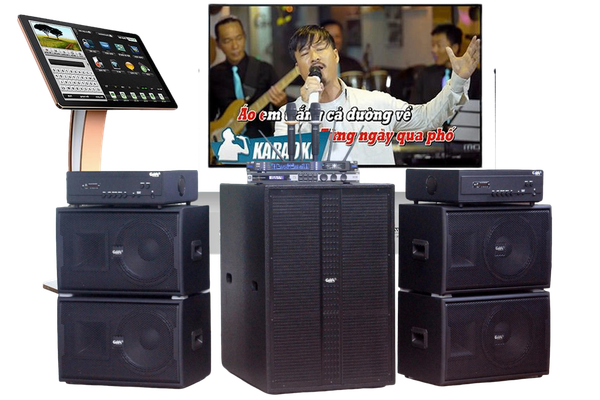 Dàn Karaoke kinh doanh K110 Goldsound (Loa V258PU-KA, Cục đẩy A958PU-2K, A957PU-1K, JBL KX180, Micro SLS S800,...)