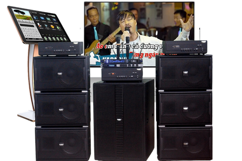 Dàn Karaoke kinh doanh K130 Goldsound (Loa V258PU-KA, Cục đẩy A958PU-2K, A957PU-1K, JBL KX180, Micro SLS S800,...)