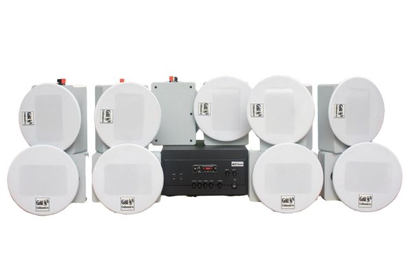 [Diện tích 200m2 + 2 Kênh] A907_SG Goldsound 2 vùng âm lượng 900w + 10 loa âm trần Goldsound VAT38_SG 38w, loa được thiết kế riêng cho quán, bật lớn không tạp âm, miễn phí công lắp đặt, bảo hành dài hạn 5 năm