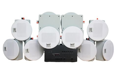 [Diện tích 200m2 + 6 Kênh] Amply A1800 + 10 VAT38, Amply 2 vùng âm lượng, loa được thiết kế riêng cho quán, bật lớn không tạp âm, bảo hành dài hạn 5 năm.