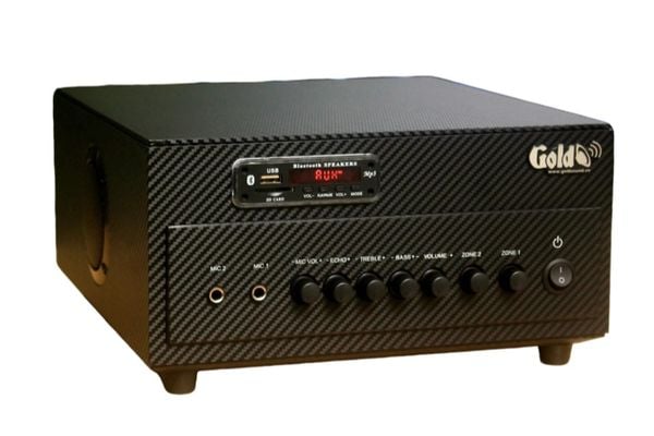 Amply tổng A384 Goldsound 2 phân vùng đầu ra (380w, đủ kết nối Bluetooth, RCA, AV, USB) chuyên dụng cho quán cafe, nhà hàng