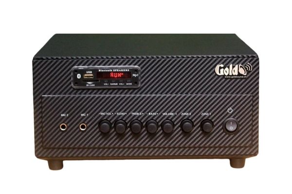 Amply tổng A384_SG Goldsound 2 phân vùng đầu ra (380w, đủ kết nối Bluetooth, RCA, AV, USB)