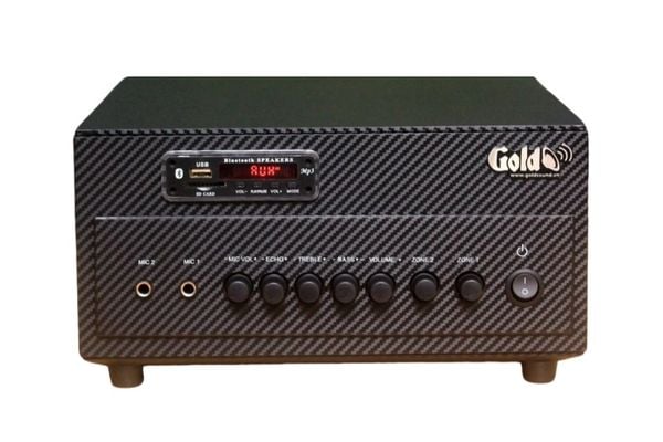 Amply tổng A384 Goldsound 2 phân vùng đầu ra (380w, đủ kết nối Bluetooth, RCA, AV, USB) chuyên dụng cho quán cafe, nhà hàng