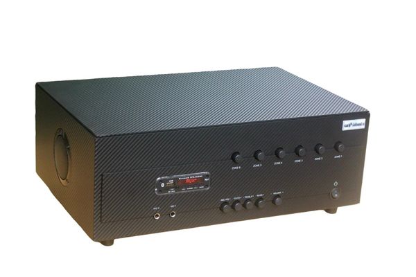 Amply cho quán cafe A384_TH - 6K: 6 phân vùng đầu ra (1200w, đủ kết nối Bluetooth, RCA, AV, USB) chuyên dụng cho quán cafe, nhà hàng