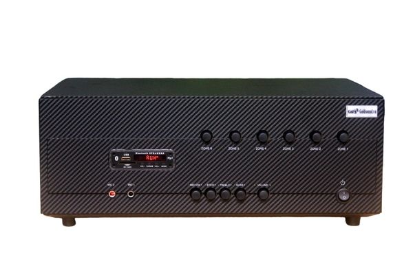 Amply cho quán cafe A384 - 6K: 6 phân vùng đầu ra (1200w, đủ kết nối Bluetooth, RCA, AV, USB) chuyên dụng cho quán cafe, nhà hàng
