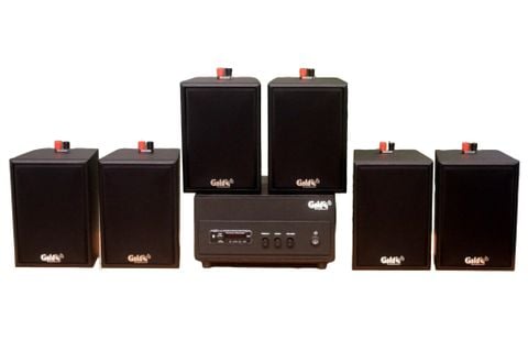 [Diện tích 120m2] A156PU Goldsound 200w + 6 loa Goldsound V25c - 25w, loa được thiết kế riêng cho quán, bật lớn không tạp âm, không bao gồm công lắp đặt, bảo hành 5 năm