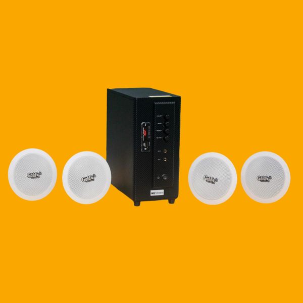 [Diện tích 80m2] Bộ loa âm trần thông báo phát nhạc nền tự động cao cấp SA4.0 (amply 154w + 4 loa âm trần 15w), loa được thiết kế riêng cho quán, bật lớn không tạp âm, bảo hành dài hạn 12 tháng