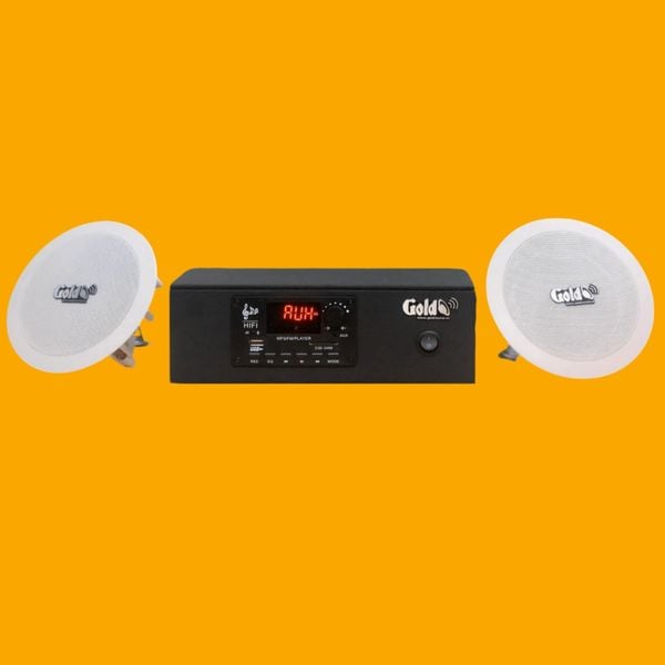 [Diện tích 40m2 + 1 Kênh] Bộ loa âm trần thông báo phát nhạc nền tự động cao cấp S2.0 (amply A2.0 + 2 loa âm trần 15w) loa được thiết kế riêng cho quán, bật lớn không tạp âm, bảo hành dài hạn 12 tháng
