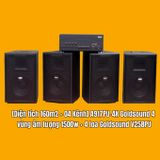 [Diện tích 160m2 + 04 Kênh] A917PU-4K Goldsound 4 vùng âm lượng 1500w + 4 loa Goldsound V258PU, Amply 4 - 6 vùng âm lượng, loa được thiết kế riêng cho quán, bật lớn không tạp âm, miễn phí công lắp đặt, bảo hành dài hạn 5 năm.