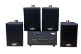 Dàn loa thông báo phát nhạc nền tự động: 1 Amply A154PU Goldsound 150w + 4 loa Goldsound V25c - 25w, loa được thiết kế riêng cho quán, bật lớn không tạp âm, miễn phí công lắp đặt, bảo hành dài hạn 5 năm.