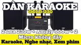 Dàn KARAOKE GOLD-230 (2 loa 230w + 1 amply 900w + 2 Micro không dây)