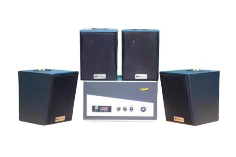 Combo Gold4Cafe V18 (từ 30 - 40m2): âm ly A150 và 4 loa V18, Amply 2 vùng âm lượng, loa được thiết kế riêng cho quán, bật lớn không tạp âm, bảo hành dài hạn 5 năm.