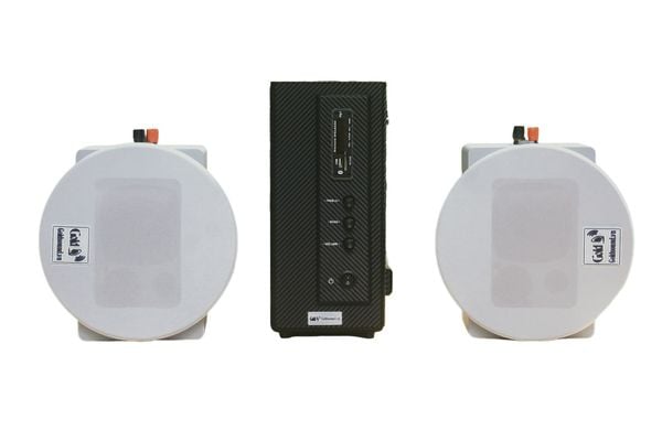 Loa âm trần thông báo, phát nhạc nền tự động: AMT155 Goldsound 150w + 2 loa âm trần Goldsound VAT38 38w, loa được thiết kế riêng cho quán, bật lớn không tạp âm, miễn phí công lắp đặt, bảo hành dài hạn 5 năm