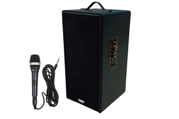Loa trường học D165PU + 1 micro dây: công suất 165w, bass 20 cm, treble 10 cm, bluetooth 5.0, cổng cắm Micro, cổng rca, khe usb, thiết kế loa thùng gỗ cao 57 cm, rộng 28 cm, sâu 30 cm. Bảo hành 12 tháng