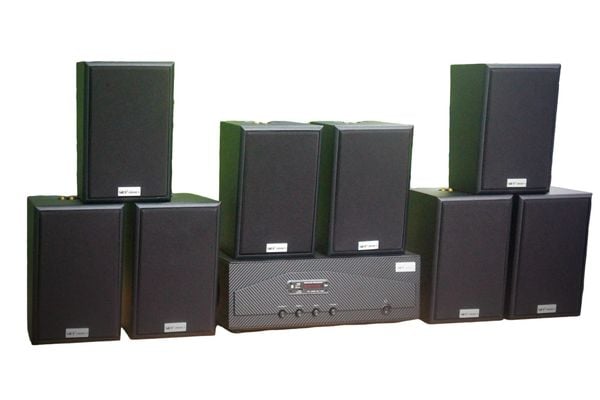 [Diện tích 160m2 + 02 Kênh] A918_SG Goldsound 2 vùng âm lượng 1200w + 8 loa Goldsound V40C_SG 40w, loa được thiết kế riêng cho quán, bật lớn không tạp âm, miễn phí công lắp đặt, bảo hành dài hạn 5 năm.