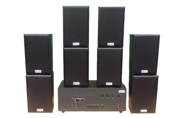 [Diện tích 160m2 + 04 Kênh] A384-4K Goldsound 4 vùng âm lượng 800w + 8 loa Goldsound V40C, Amply 4 - 6 vùng âm lượng, loa được thiết kế riêng cho quán, bật lớn không tạp âm, miễn phí công lắp đặt, bảo hành dài hạn 5 năm.