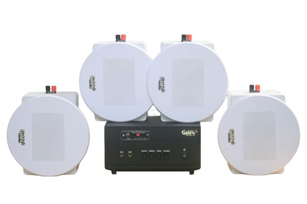 [Diện tích 80m2 + 2 Kênh] A154PU Goldsound 150w + 4 loa âm trần Goldsound VAT38 - 38w, loa được thiết kế riêng cho quán, bật lớn không tạp âm, miễn phí công lắp đặt, bảo hành dài hạn 5 năm.