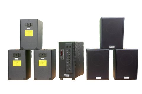 [Diện tích 120m2 + 02 Kênh] A384 Goldsound 380w + 6 loa Goldsound V55C 55w, loa được thiết kế riêng cho quán, bật lớn không tạp âm, miễn phí công lắp đặt, bảo hành dài hạn 5 năm