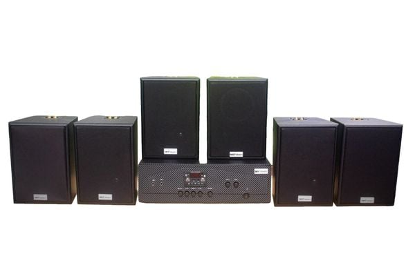[Diện tích 120m2 + 02 Kênh] A917 Goldsound 2 vùng âm lượng 1200w + 6 loa Goldsound V55C 55w, loa được thiết kế riêng cho quán, bật lớn không tạp âm, miễn phí công lắp đặt, bảo hành dài hạn 5 năm