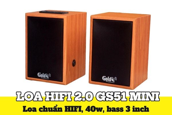 Loa HiFi 2.0 GS51 Mini Goldsound (Công suất 40w, Bluetooth, USB, AUX)