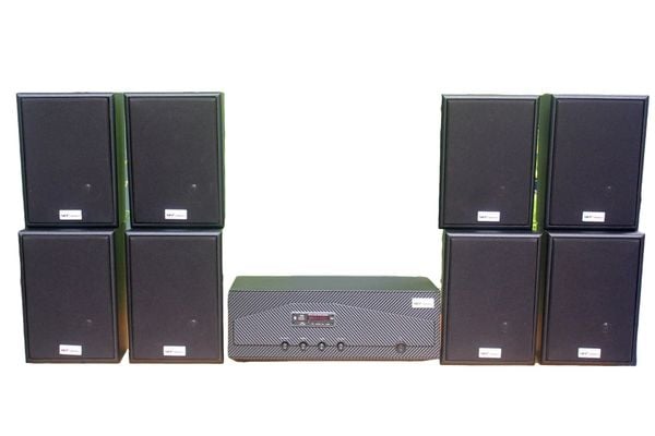 [Diện tích 160m2 + 02 Kênh] A918_DA Goldsound 2 vùng âm lượng 1200w + 8 loa Goldsound V55C_DA 55w, loa được thiết kế riêng cho quán, bật lớn không tạp âm, miễn phí công lắp đặt, bảo hành dài hạn 5 năm