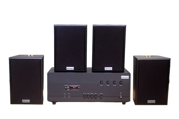 [Diện tích 80m2 + 04 Kênh] A384_TH-4K Goldsound 4 vùng âm lượng 800w + 4 loa Goldsound V55C_TH 55w Amply 4 - 6 vùng âm lượng, loa được thiết kế riêng cho quán, bật lớn không tạp âm, miễn phí công lắp đặt, bảo hành dài hạn 5 năm.