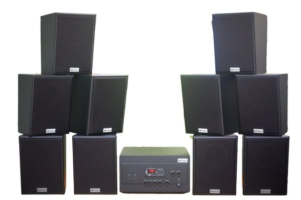 [Diện tích 200m2 + 02 Kênh] A917_TH Goldsound 2 vùng âm lượng 1200w + 10 loa Goldsound V55C_TH 55w, loa được thiết kế riêng cho quán, bật lớn không tạp âm, miễn phí công lắp đặt, bảo hành dài hạn 5 năm
