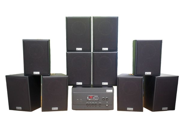 [Diện tích 200m2 + 02 Kênh] A917 Goldsound 2 vùng âm lượng 1200w + 10 loa Goldsound V55C 55w, loa được thiết kế riêng cho quán, bật lớn không tạp âm, miễn phí công lắp đặt, bảo hành dài hạn 5 năm