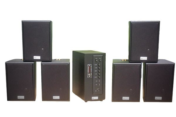 [Diện tích 120m2 + 02 Kênh] AMT384_TH Goldsound 2 vùng âm lượng 380w + 6 loa Goldsound V55C_TH 55w, loa được thiết kế riêng cho quán, bật lớn không tạp âm, miễn phí công lắp đặt, bảo hành dài hạn 5 năm.