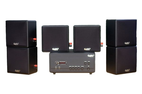 [Diện tích 120m2 + 02 Kênh] Amply A907PU-2K Goldsound 2 vùng âm lượng 900w + 6 loa Goldsound V23-23w, loa được thiết kế riêng cho quán, bật lớn không tạp âm, miễn phí công lắp đặt, bảo hành dài hạn 5 năm.