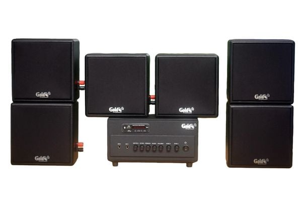 Dàn Amply A384PU-2K Goldsound 2 vùng âm lượng 380w + 6 loa Goldsound V23-23w, loa được thiết kế riêng cho quán, bật lớn không tạp âm, miễn phí công lắp đặt, bảo hành dài hạn 5 năm.