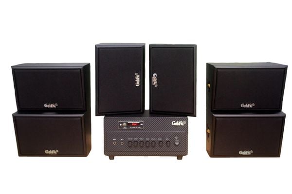 [Diện tích 120m2 + 2 Kênh] A384 Goldsound 2 vùng âm lượng 380w + 6 loa Goldsound ngoài trời V50NT 50w, loa được thiết kế riêng cho quán, bật lớn không tạp âm, miễn phí công lắp đặt, bảo hành 12 tháng