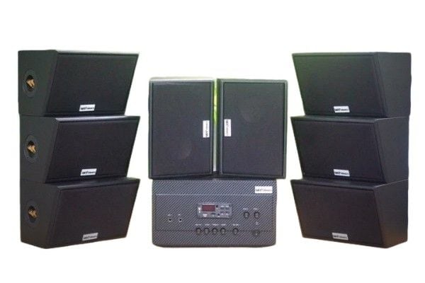 [Diện tích 160m2 + 02 Kênh] A917_DA Goldsound 2 vùng âm lượng 1200w + 8 loa Goldsound ngoài trời V50NT_DA 50w, loa được thiết kế riêng cho quán, bật lớn không tạp âm, miễn phí công lắp đặt, bảo hành 12 tháng