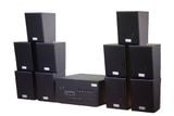 Dàn loa treo tường: Amply Amply A1800 Goldsound 6 vùng âm lượng 1800w + 10 loa Goldsound V25C 25w, Amply 4 - 6 vùng âm lượng, loa được thiết kế riêng cho quán, bật lớn không tạp âm, miễn phí công lắp đặt, bảo hành dài hạn 5 năm.