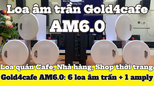 [Diện tích 80m2] Dàn âm trần Gold4cafe AM6.0_SG Goldsound (01 Amply + 6 loa âm trần 13w), loa được thiết kế riêng cho quán, bật lớn không tạp âm, bảo hành dài hạn 5 năm.